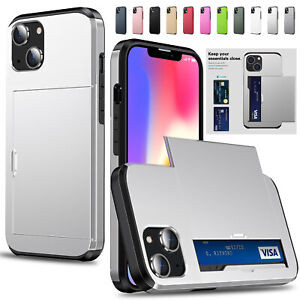For iPhone 15 14 13 12 11 Pro Max XS XR Shockproof Case Cover Wallet Card Holder