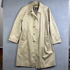 Vintage Burberry Trench Coat Mens Size 44 Tan Classic Lined Cotton Blend