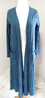 Long Maxi Open Cardigan Sweater Small blue NWT