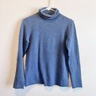 Magaschoni Blue 100% Cashmere Turtleneck Sweater Womens Long Sleeve Size Small
