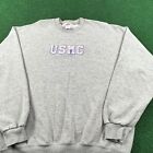Vintage USMC Sweatshirt Mens XL Gray Marine Corps Soldier 90s Crewneck Sweater