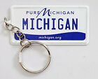 Michigan License Plate Aluminum Ultra-Slim Souvenir Keychain 2.5