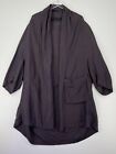 Shirin Guild Sweater Cardigan Linen Kimono Jacket Open Duster Crinkle Pockets