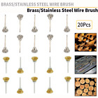 20Pcs Mix Brass & Stainless Steel Wire Brushes Polishing For Dremel Rotary Tool