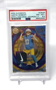 2023 Elements Justin Herbert Patch 1/1 One Of One Nike Swoosh Chargers PSA 8.5