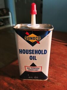 1960's Vintage SUNOCO 4 Oz Household Oil Can  SUN OIL CO Handy Oiler Tin