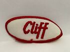 CLIFF USED EMBROIDERED VINTAGE SEW ON NAME PATCH TAGS ASSORTED COLORS