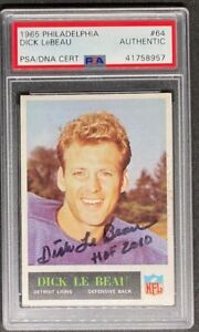 Dick LeBeau 1965 Philadelphia #64 RC Rookie Autograph HOF - PSA/DNA Authentic