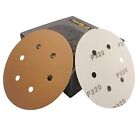 6 Inch 6 Hole Sanding Discs Grit 320 50pcs Special Anti Clog Coating Paper Gold