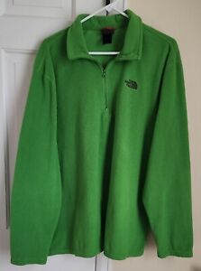 ~THE NORTH FACE~ Men's XL Mock Neck 1/4 Zip Soft Fleece Pullover Green Jacket