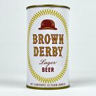Brown Derby Lager Beer 12oz Flat Top Can - Maier, Los Angeles CA - Glued Seam