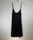 Vintage Cabernet Womens Slip Dress Size 36 Black Nylon Scoop Neck Minimalist