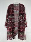 Catherines Open Front Cardigan Womens Plus Size 5X Embroidered Sheer BOHO Beach