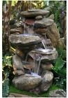 Outdoor Water Fountain Lighted Faux Stone Rock Garden Waterfall Lights 40 inch