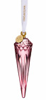 Waterford 2021 CRANBERRY Crystal ICICLE Annual CHRISTMAS ORNAMENT # 1061172