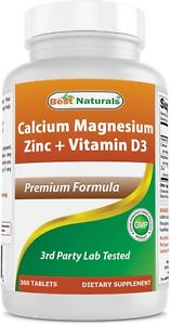 Best Naturals Calcium Magnesium Zinc with Vitamin D3, 300 Tablets