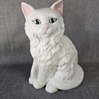 Vintage Ceramic Persian Cat Statue White