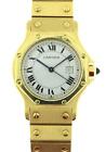 18k Yellow Gold Cartier Santos Octagon Watch Large Model Recent Factory Service
