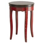 Bowery Hill Vintage styled Wood Round End Table in Red Finish