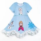 NEW Frozen Princess Elsa Ana Olaf Boutique Sleeveless Ruffle Dress