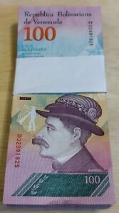 100 PCS of Venezuela 100 Soberano bolivares 1 BUNDLE banknotes 2018 CIRCULATED