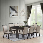 Kings Brand - Austin 9-Piece Dining Set, Table & 8 Chairs, Gray/Cappuccino