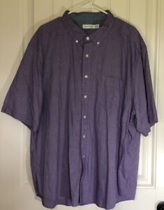 Nautica Men's Short Sleeve Button Up Shirt, Purple Size 3XL, Excellent Condition