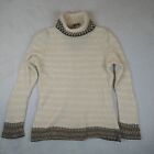 Magaschoni 100% Cashmere Pullover Sweater Women's Large Turtleneck Beige