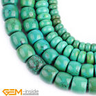 Natural Stone Vintage Green Old Turquoise Rondelle Spacer Loose Beads Strand 15