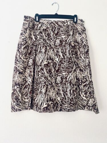 Merona Size 12 Brown and White A Line Women Skirt