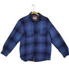Wrangler Men's Sherpa Lined Long Sleeve Flannel Size Small Plaid Blue and Black