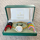 Gucci Change Bezel 12 Colors White/Gold Women's Watch Plating Quartz W/Box