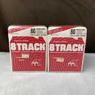 SEALED! Lot of 2 Vtg Realistic 80 Minutes 8-Track Blank Tapes Red Radio Shack