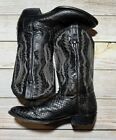 DAN POST Omaha 12 Genuine Python Snakeskin Cowboy Western Boots Black