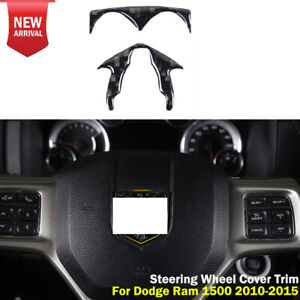 For Dodge Ram 1500 2010-2015 Steering Wheel Center Trim Carbon Fiber Accessories