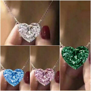 Cubic Zircon 925 Silver Filled Necklace Pendant Fashion Jewelry Wedding Gift