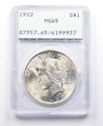 1922 Peace Silver Dollar MS65 PCGS Rattler *2008