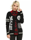My Chemical Romance Girls Varsity Cardigan MCR Patch Striped Trim Black Size S