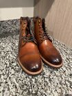 Jousen Milan Brown Leather Lace Up Boots Size 12