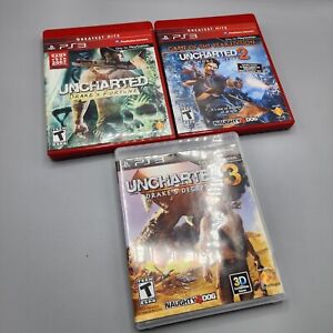 Uncharted 1, 2 & 3 Trilogy 3 Games (PlayStation 3, PS3) Complete / Tested