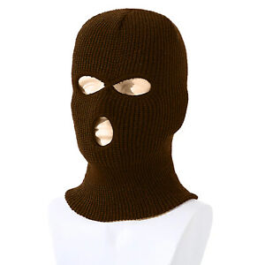 Beanie Hat Winter Ski Mask 3 Hole Knitted Skull Balaclava Men Outdoor Sports Cap