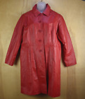 Via Accenti Womens Jacket Trench 5 Button Red Coat Jacket Size 14W Vintage