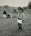 New ListingBoy In Hat Holding Whistle Bird Toy B&W Photograph 3.5 x 5