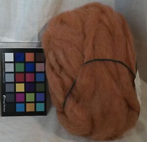 Romney wool roving red orange spinning felting knit crochet fiber arts