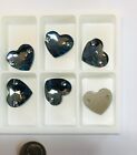 Swarovski® Crystal Heart Sew-Ons/Beads  #3259 - 16mm - Denim Blue F - 30 Pieces