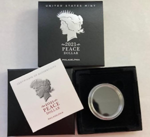2021 Peace Silver Dollar US Mint box with authentic mint capsule, no coin