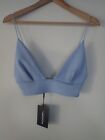 PRETTYLITTLETHING, Elastic Bra Straps Top in Size 12, Colour in Baby Blue