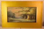 New ListingBIG ANTIQUE WATERCOLOR LANDSCAPE SIGNED MATTED VICTORIAN COUNTRY GOUACHE