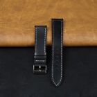 20mm Handmade Black Watch Strap Full Grain Leather Replacement Mens Watch Band