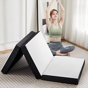 Tri-fold Memory Foam Mattress - 4 Inch Single Size Portable Floor Bed, Foldab...